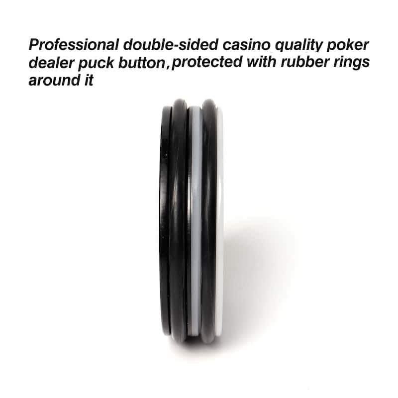 GSE™ 3" Casino Dealer Puck. Double-Sided Acrylic Dealer Button for Hold'em Poker & Playing Card Games