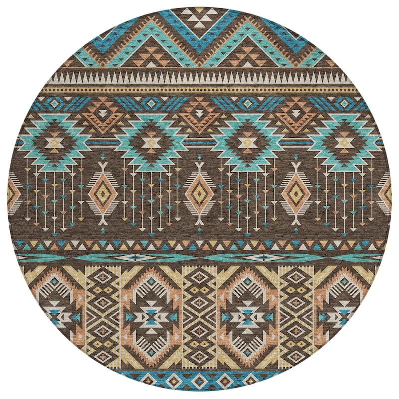 HomeRoots Aztec Transitional Rectangle Outdoor Rug