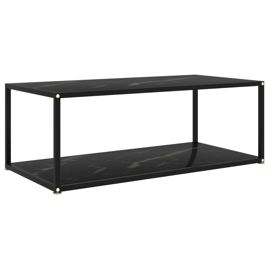 vidaXL Coffee Table Black 39.4"x19.7"x13.8" Tempered Glass - 39.4" x 19.7" x 13.8"
