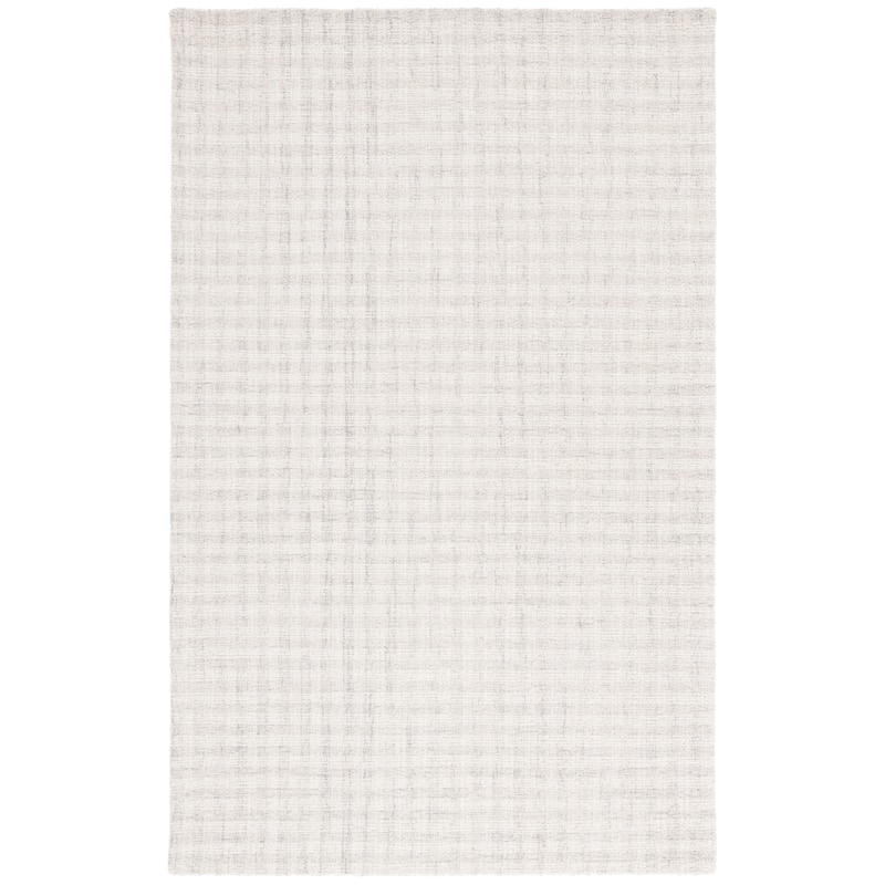 SAFAVIEH Handmade Ebony Katarin Contemporary Wool Rug - 6' Square - Light Grey/Ivory - Square