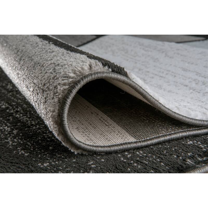 World Rug Gallery Contemporary Modern Boxed Color Block Area Rug