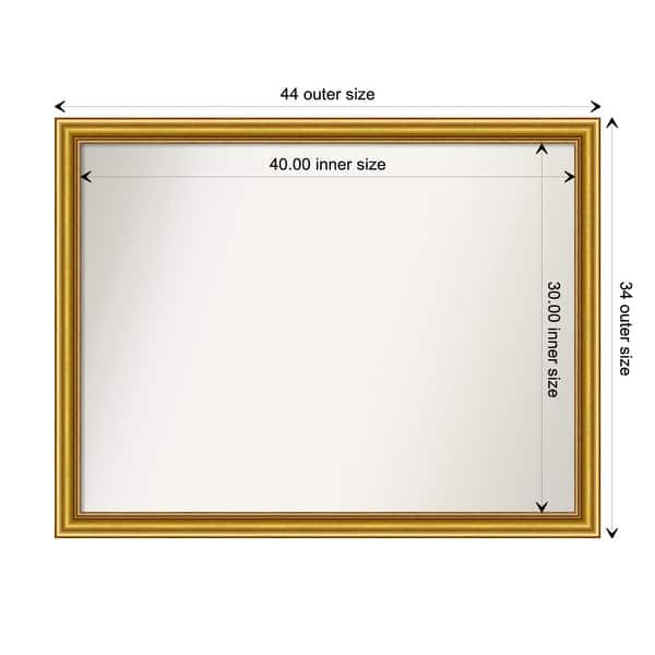 dimension image slide 11 of 93, Wall Mirror Choose Your Custom Size - Extra Large, Townhouse Gold Wood