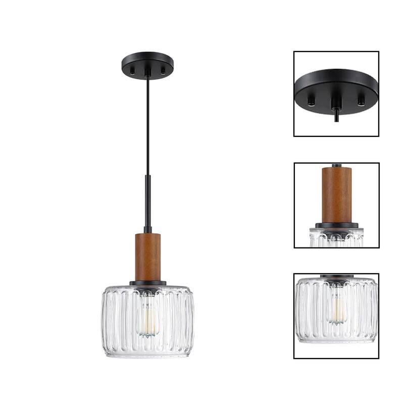 3 Pack light fixtures clear glass black kitchen light glass, metal pendant light