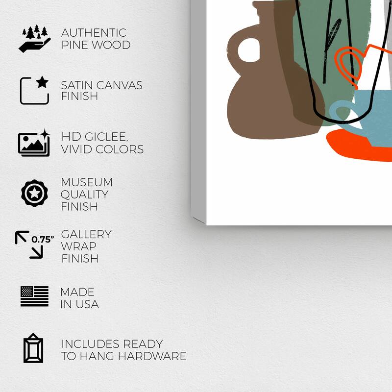 Wynwood Studio Prints Food and Cuisine Morning Tea Brown and Light Brown Modern & Contemporary Wall Art Canvas Print