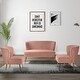 preview thumbnail 47 of 117, Delicia 3 Piece Living Room Set with Golden Legs PINK