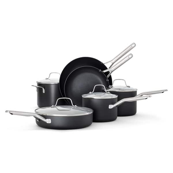 slide 2 of 3, Calphalon Hard-Anodized Nonstick 10-Piece Cookware Set