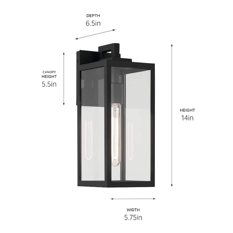 Kichler Lighting Branner 14 in. 1-Light Outdoor Wall Sconce