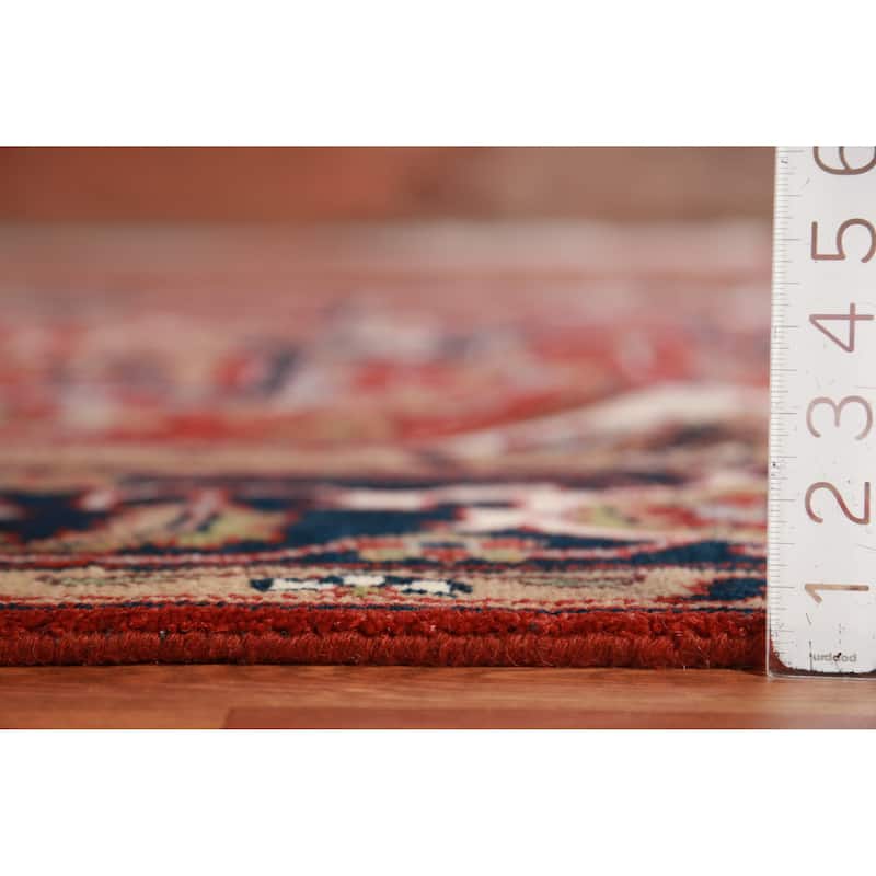 Hand Knotted Oriental 100% Wool Carpet Traditional Medallion Oranges & Rust Heriz (serapi) Area Rug - 11' 10'' X 9' 0''
