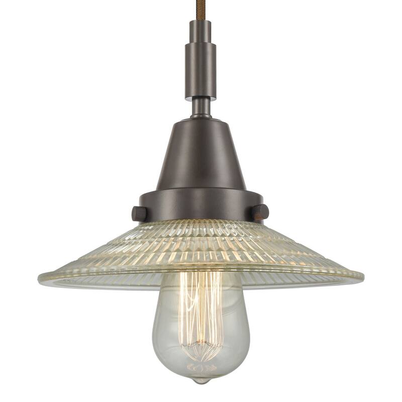 Innovations Lighting 447-1P-G2 Halophane 9" Wide Mini Pendant with - Oil Rubbed Bronze