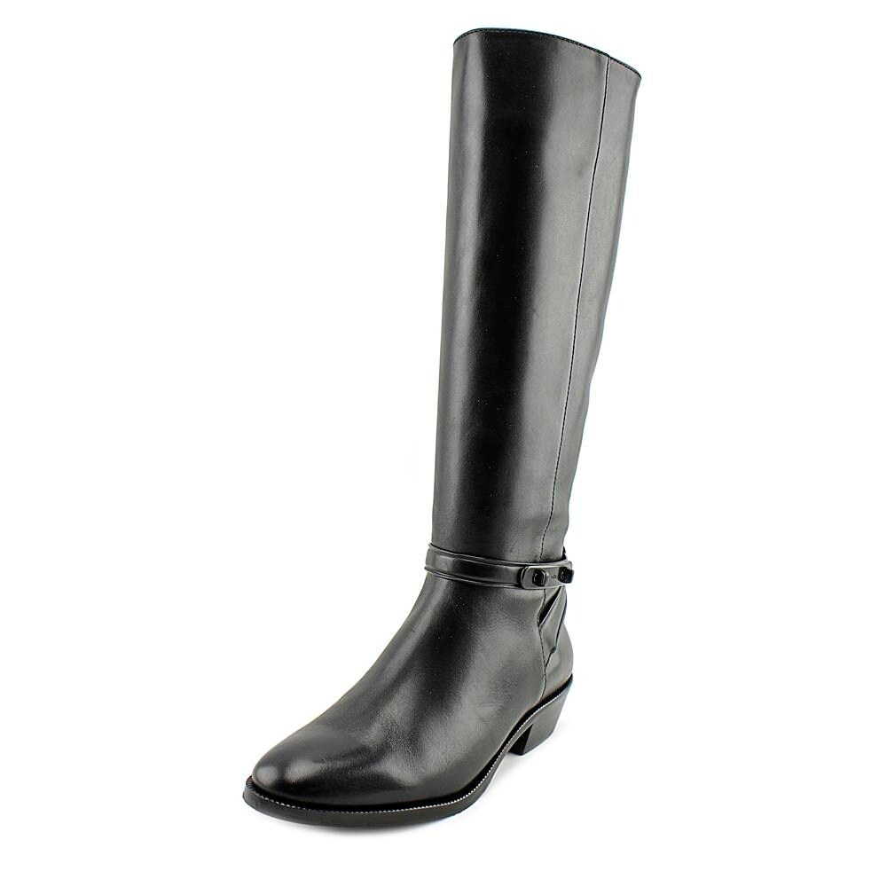 black leather knee high boots narrow calf