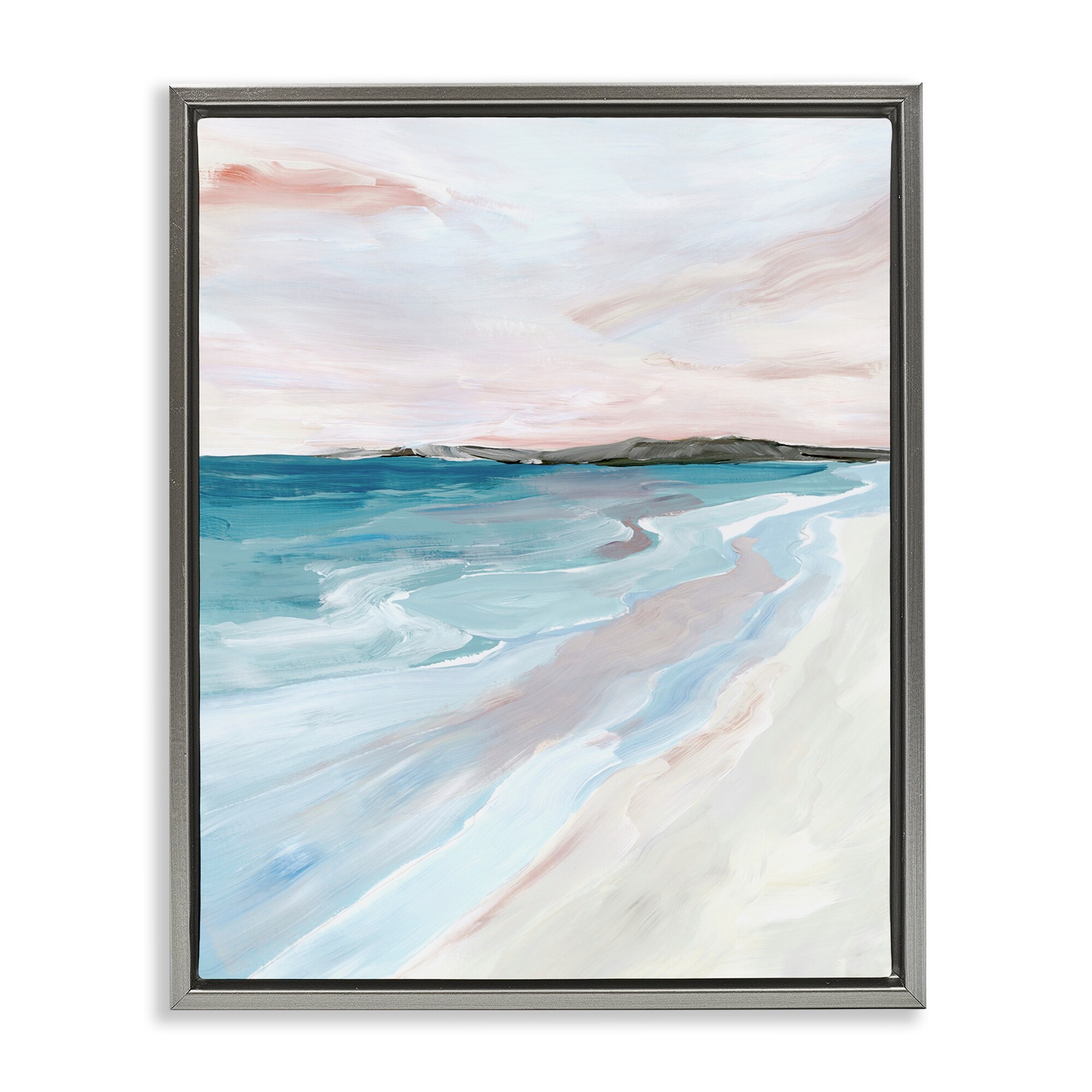 Stupell Faded Coastal Serenity Framed Floater Canvas Wall Art Design By Ian C.
