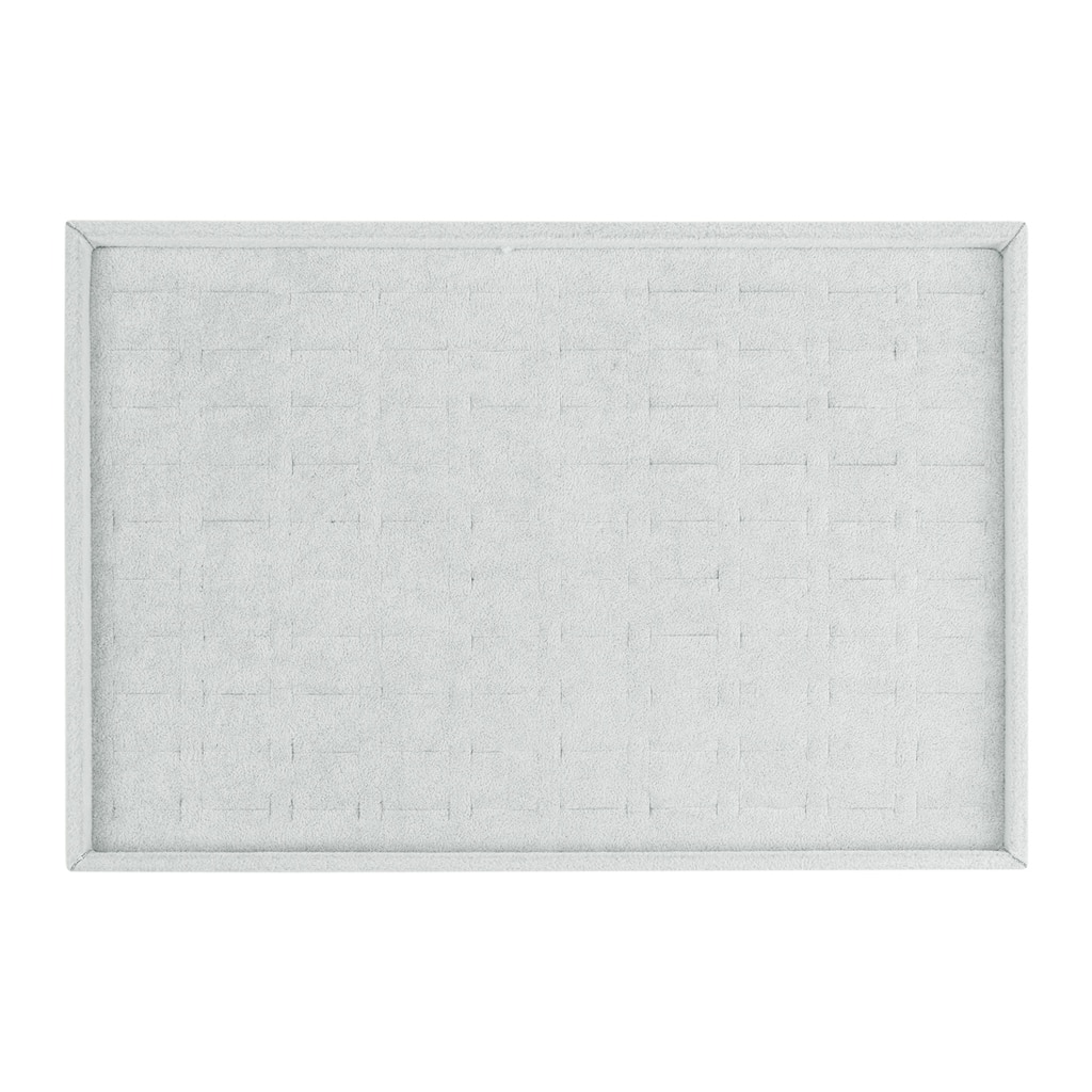 Velvet Jewelry Organizer Trays with Removable Dividers for Drawers, Jewelry Organizer Drawer Inserts Container - Grey