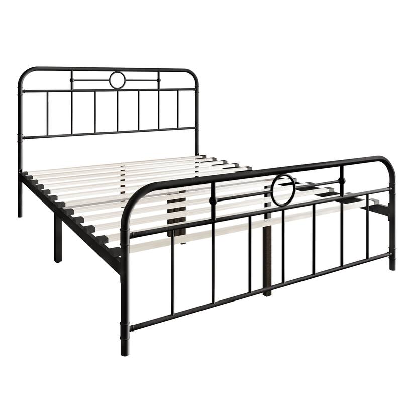 CraftPorch Minimalist Curved Edge Metal Platform Bed