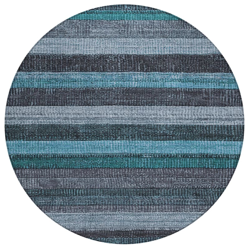 HomeRoots Striped Transitional Rectangle Outdoor Rug
