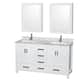 Option White / White Carrara Marble Top / Brushed Chrome