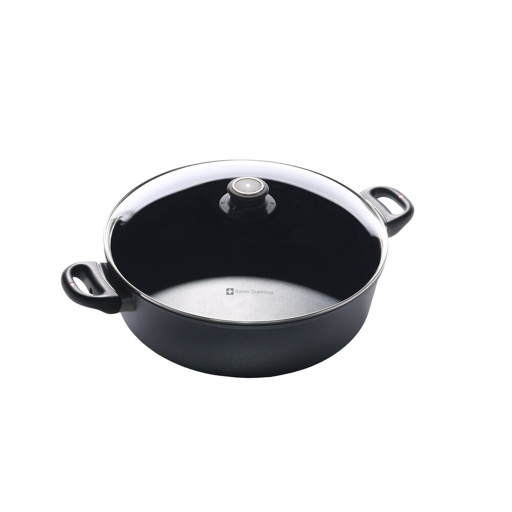 Swiss Diamond XD Nonstick Oval Fish Pan with Glass Lid