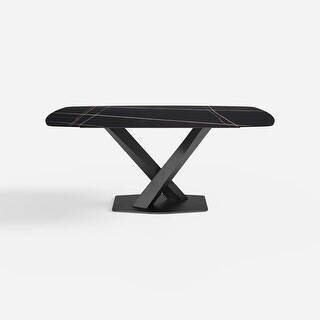 X Shape Base Free Combination Modern Matte Sintered Stone Dining Table ...
