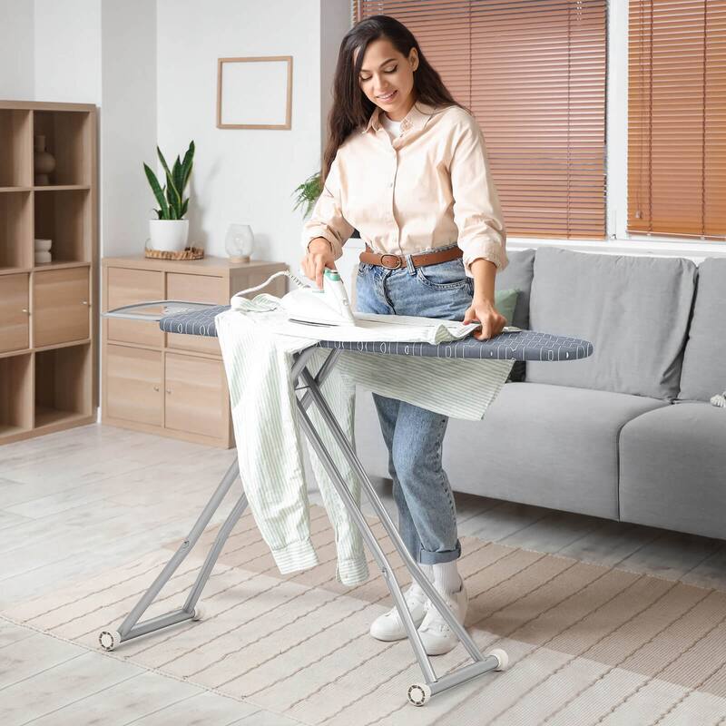 Costway 47" x 15" Iron Board with Removable Silver-coated Cover & - See Details