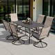 preview thumbnail 10 of 10, Nuu Garden Outdoor Rectangle Powder-coated Iron Dining Table with 1.57'' Umbrella Hole