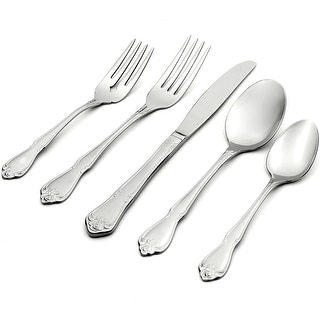 Oneida True Rose 45-Piece Everyday 18/0 Stainless Steel, Flatware