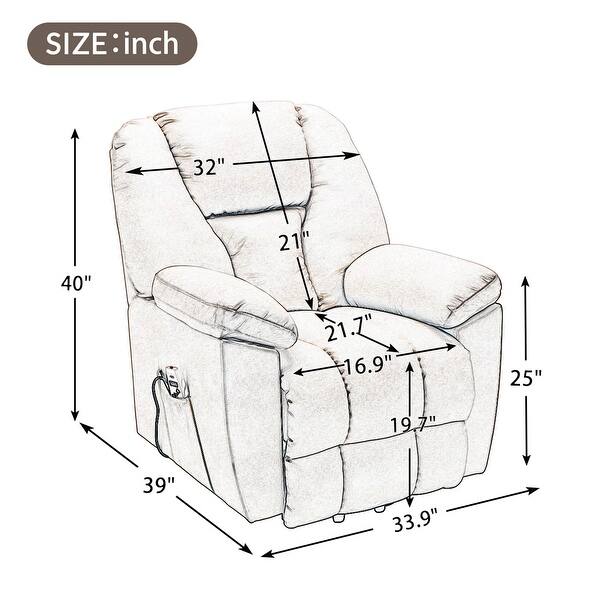 Power Lift Chair with Adjustable Massage Function, Recliner Chair with