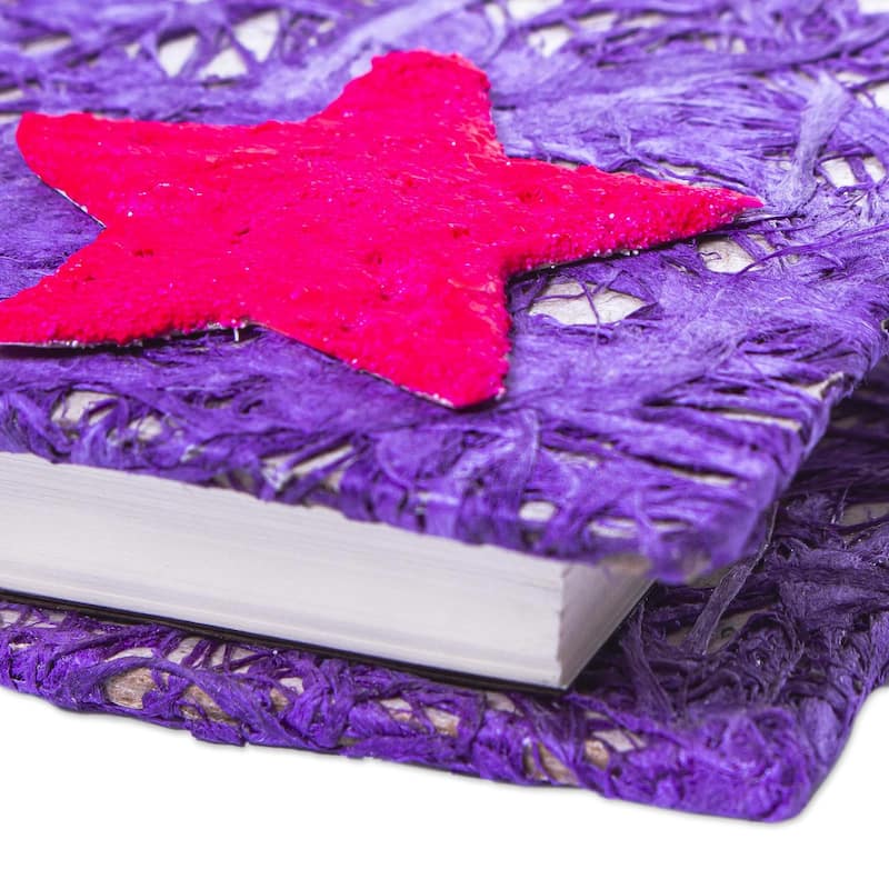 Novica Handmade Moon And Stars Amate Paper Journal
