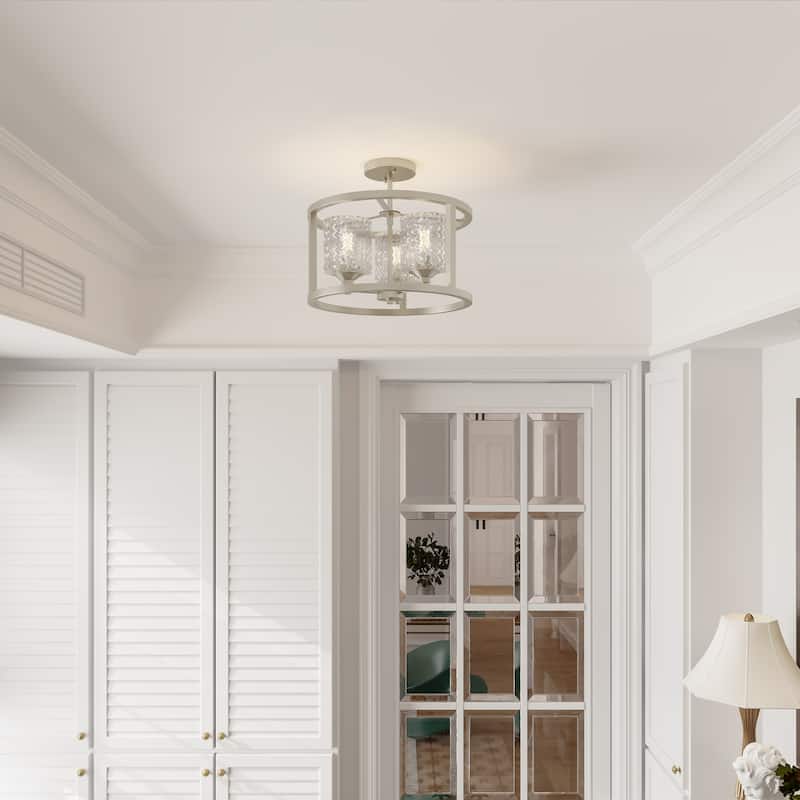 Moulins 3-light Modern Farmhouse Semi-Flush Mount Ceiling Lights with UL Certified - 15''
