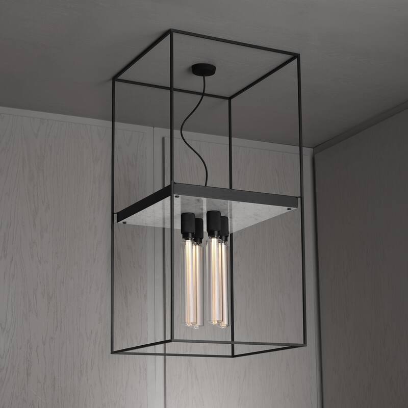 Buster + Punch NCA-02283 Caged 4 Light 20" Wide Semi-Flush Square