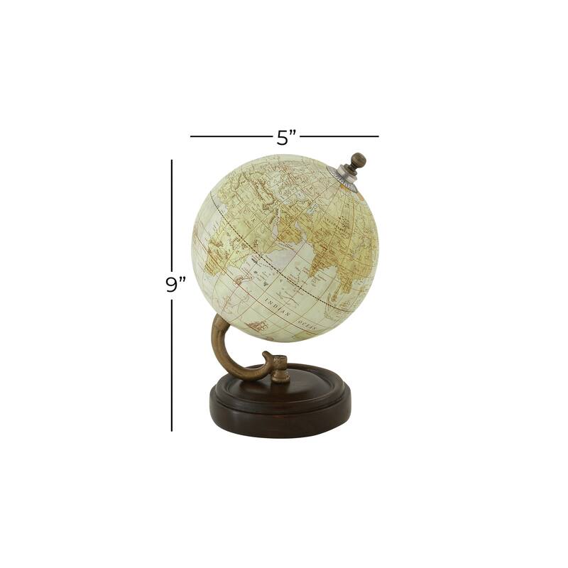 Wood Globe - Yellow - Roche River Decor - 5"W x 5"L x 8"H