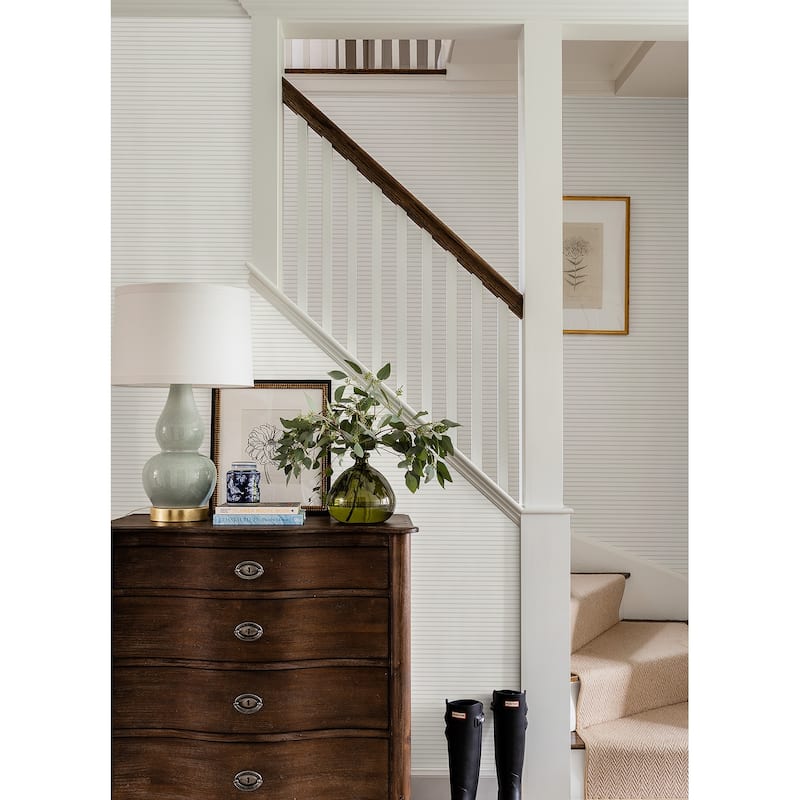 Erin Gates Oliver Taupe Simple Stripe Wallpaper