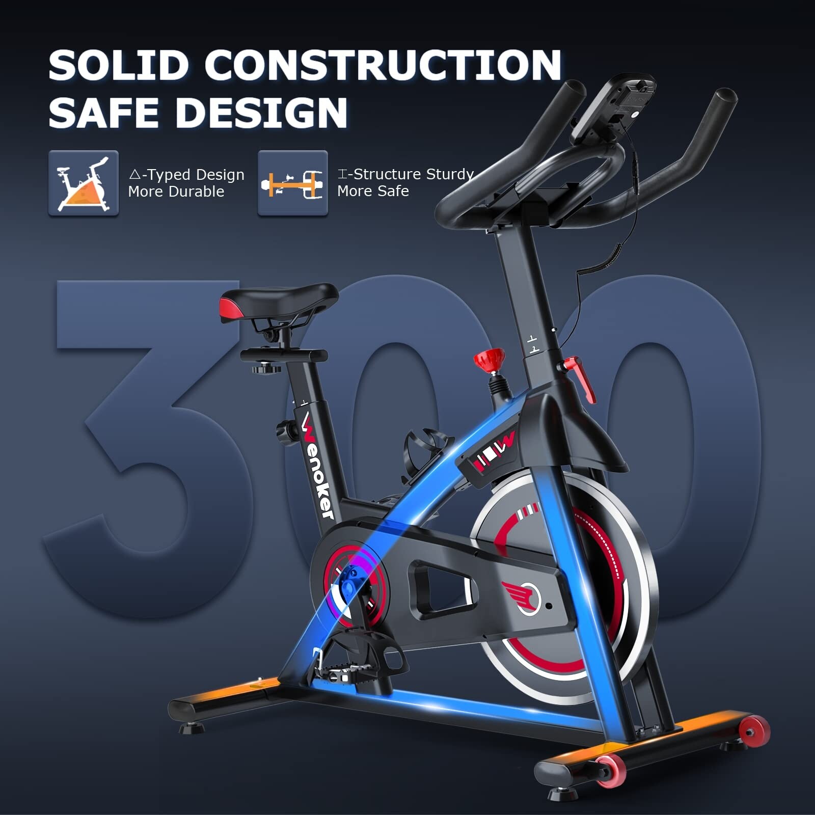 Exercise Bike Stationary Bike for Home Indoor Bike with Silent Belt Drive Heavy Flywheel Seat Cushion and LCD Monitor On Sale Bed Bath Beyond 40335062