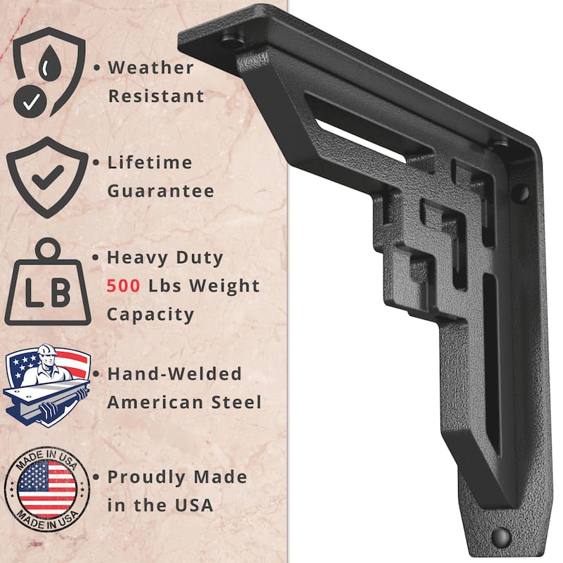 STARBY Rockville Heavy Duty Shelf Bracket Kit (Set of 2)