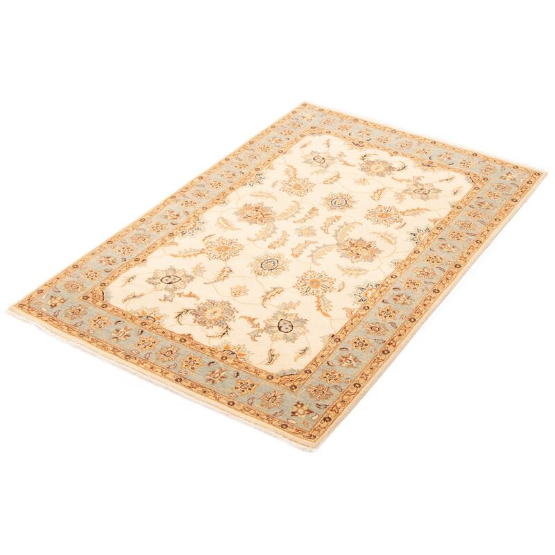 ECARPETGALLERY Hand-knotted Jamshidpour Cream Wool Rug - 4'0 x 6'0