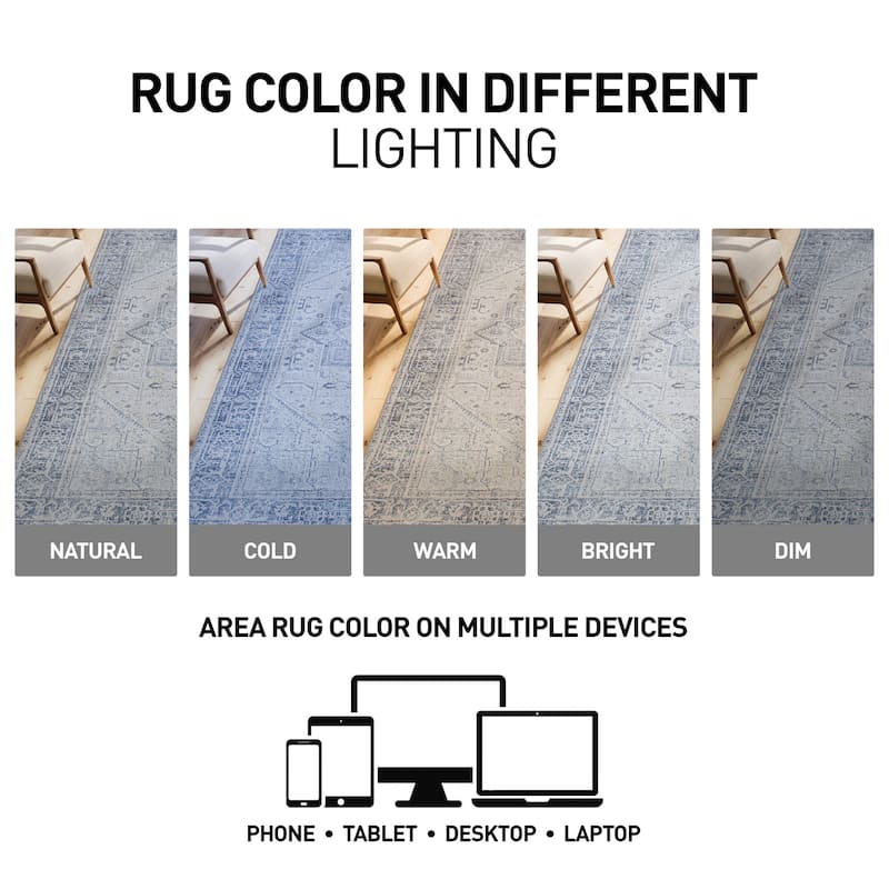 World Rug Gallery Medallion Boho Washable Area Rug