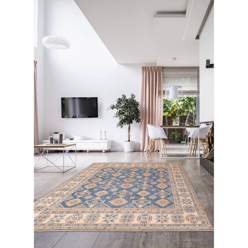 ECARPETGALLERY Hand-knotted Finest Ghazni Blue Wool Rug - 8'5 x 11'7