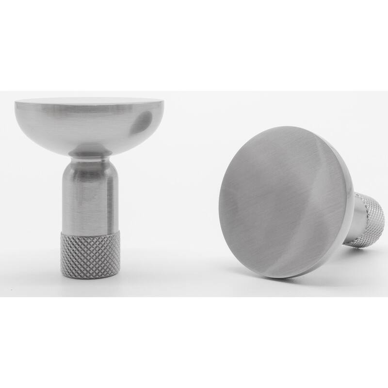 Hapny Home K32 Knurled 1-3/16" Modern Industrial Luxury Solid Metal - Satin Nickel