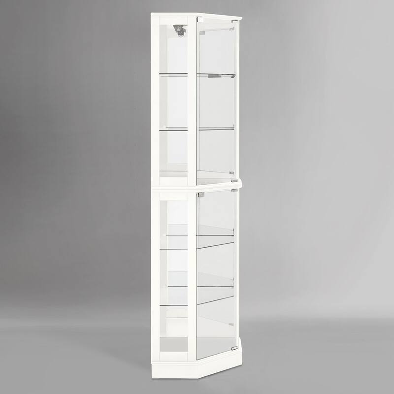 26 in. Width Display Cabinet Lighted Corner China Cabinet