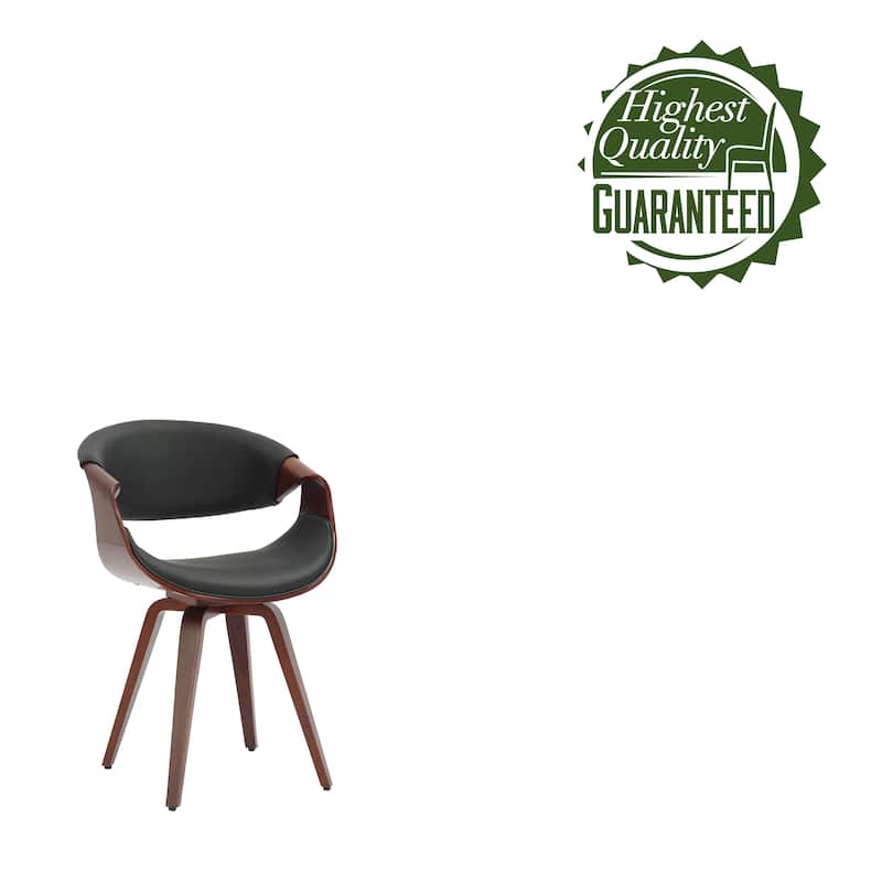 Porthos Home Drew Faux Leather Mid Century Dining Chair with Wooden Legs