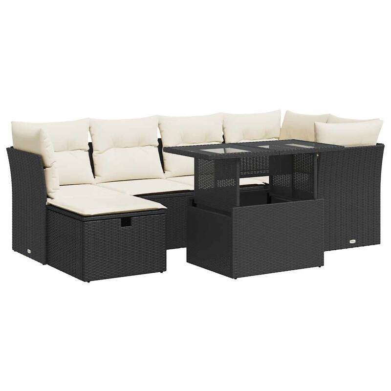 7 Piece Outdoor Sofa Set with Cushions - 21.7 x 39.4 x 28.7 in