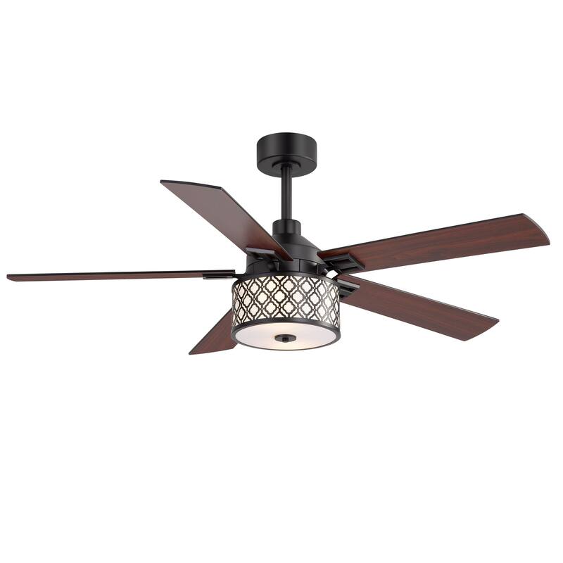 52-inch Reversible 5-Blade Fandelier Ceiling Fan with Light and Remote