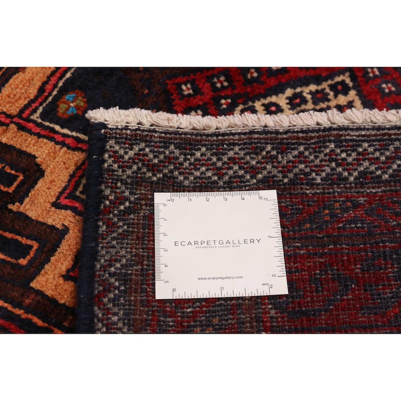 ECARPETGALLERY Hand-knotted Teimani Red Wool Rug - 4'1 x 8'5