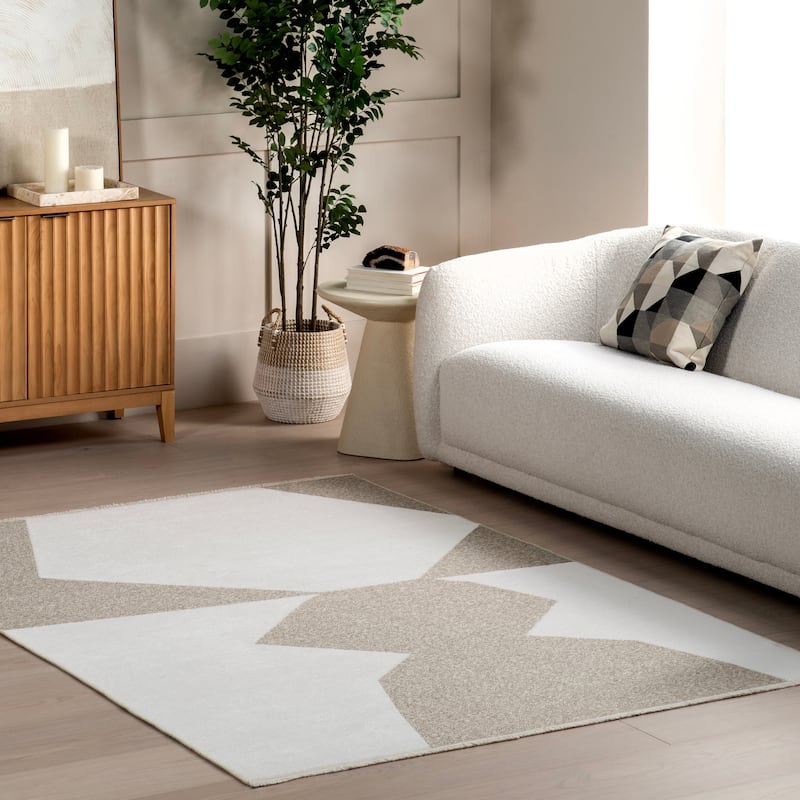 Nuloom Nura SuperiorWash Abstract Reversible Machine Washable Fringe Area Rug