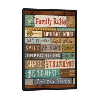 iCanvas "Family Rules" by Conrad Knutsen Framed Canvas Print - Bed Bath ...