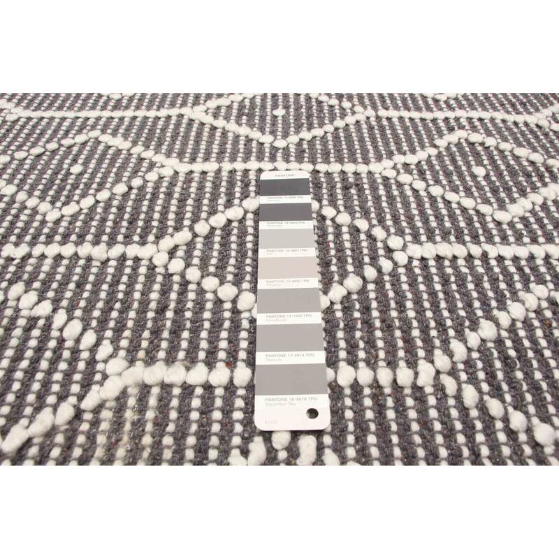 ECARPETGALLERY Braid weave Sienna Dark Grey Wool Rug - 4'11 x 8'0