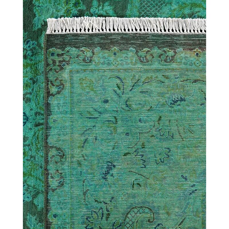 Fine Vibrance, One-of-a-Kind Hand-Knotted Area Rug - Green, 10' 1" x 10' 4" - 10' 1" x 10' 4"