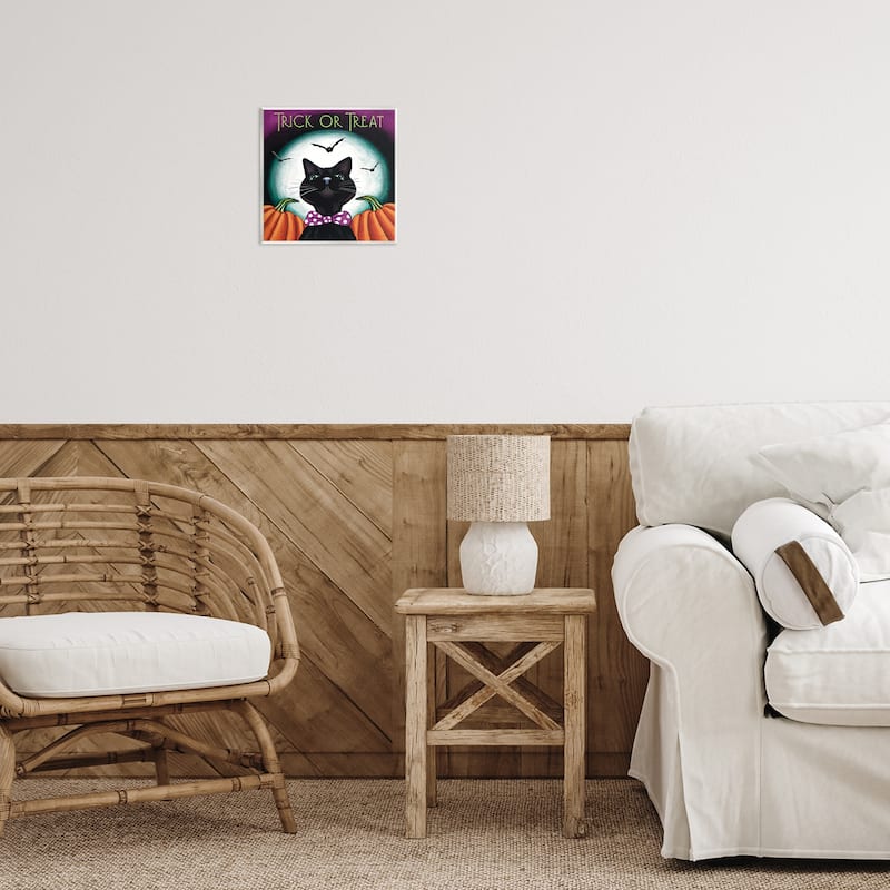 Stupell Trick Or Treat Cat Wall Plaque Art Design By Elizabeth Tyndall