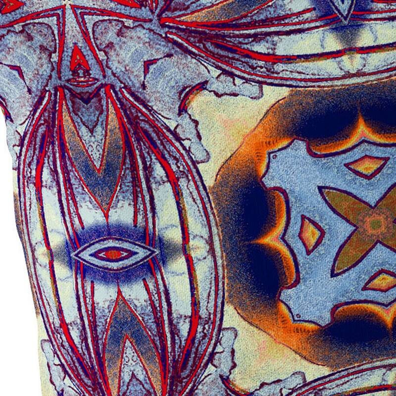 HomeRoots Set of Two 16" X 16" Blue and Purple Blown Seam Floral Indoor Outdoor Throw Pillow - 16.00' X '16.00' X '5.00