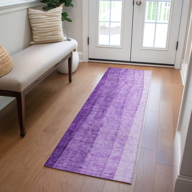 Machine Washable Indoor/ Outdoor Chantille Modern Horizon Rug