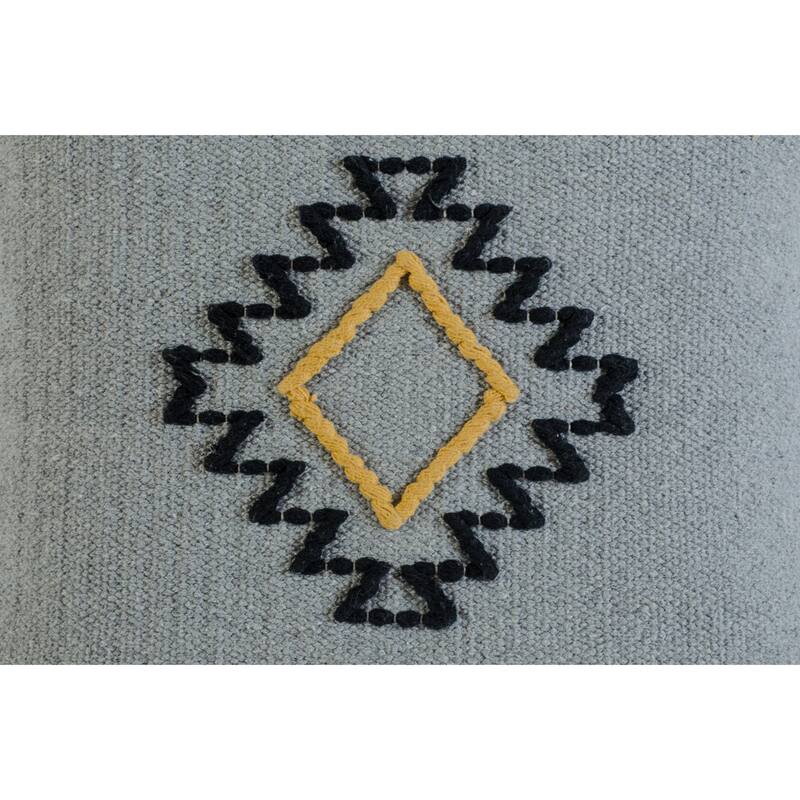 Handwoven Scandinavian Square Throw Pillow Cover - 20" - Gray and Black