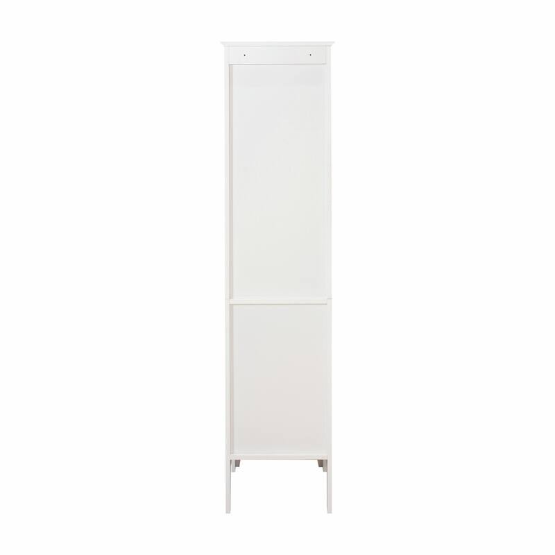 White Tall Narrow Freestanding 2 Shutter Doors, 5Tier